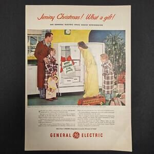 Vintage General Electric Refrigerator Christmas Ad – “Jiminy Christmas! What a G